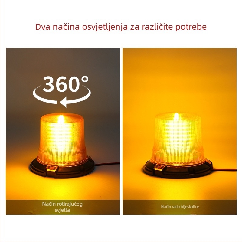 Svjetlo upozorenja za građevinska vozila, vodootporno strob svjetlo s magnetskim držačem na krovu, za noćno parkiranje