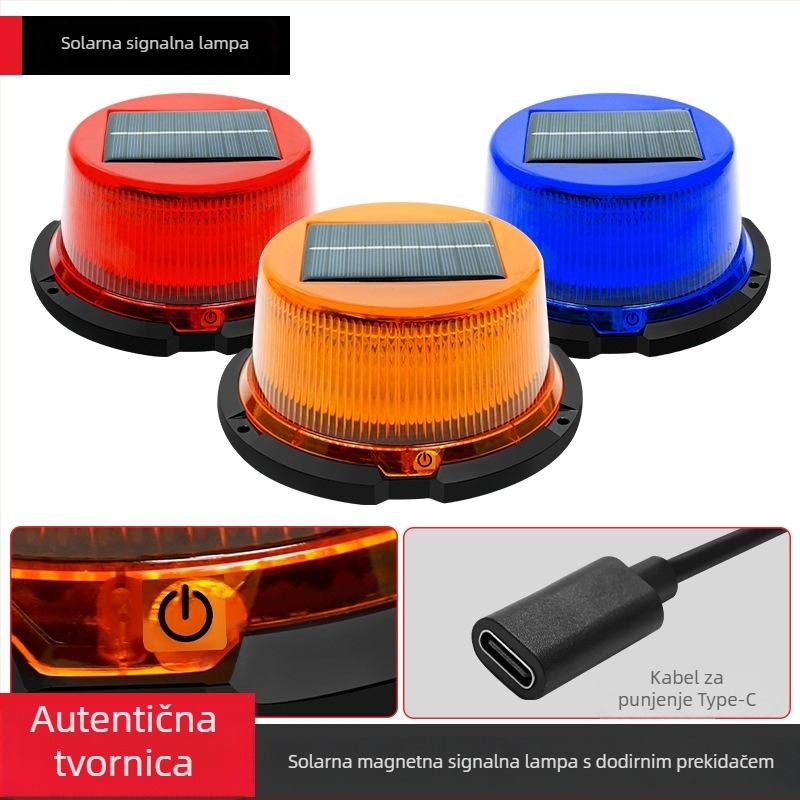 Solarna LED svjetiljka za krov s magnetskim nosačem, model JSD11-3, 1.8W, 5V, 150lm