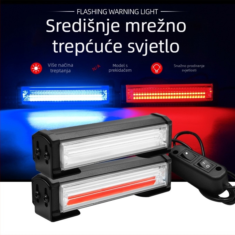 Krovno auto svjetlo COB strobe — JSD05 One Drag Two, aluminij, univerzalna kompatibilnost