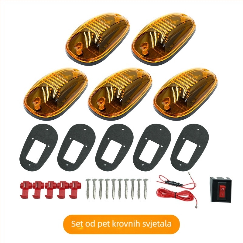 LED svjetlo na krovu vozila – 12/16 LED, SKD01 široki kut, upozoravajuće žuto svjetlo, za kamione i pickup vozila