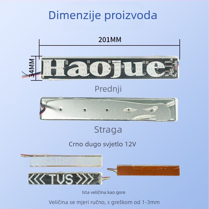 LED svjetlo za registarsku pločicu motocikla, 12V, 0.5A, trajanje 10000h, šifra 1362