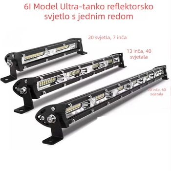 Ultra-tanki LED svjetlo za krov, jednoredno, 9-32V, 3W, LED 3030, duga LED traka