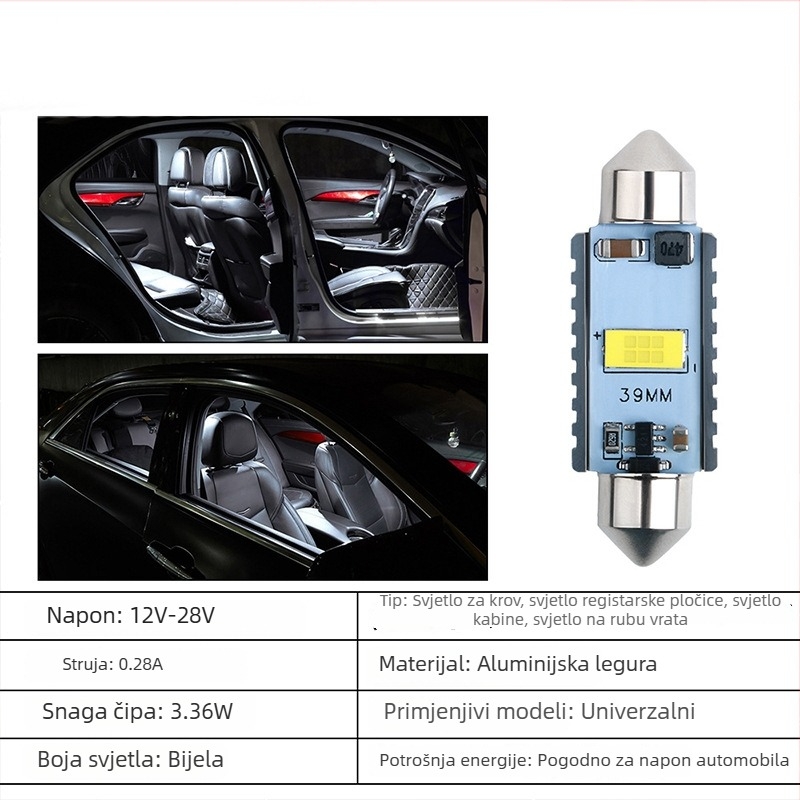 3570 LED CANBUS dekodiranje svjetla za krov, svjetlo za registarsku pločicu i rub vrata, 12-28V, 3.36W, 50000h