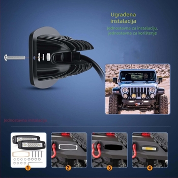 LED radna svjetiljka za automobil, dvobojno bočno treptanje i off-road spot, 18W, DC12-32V, 3200 lm, vijek trajanja 50.000 h