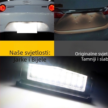 LED svjetlo registarske pločice za Mazda 2 2016 MX-5 Miata, 2 kom, ABS kućište, 12V
