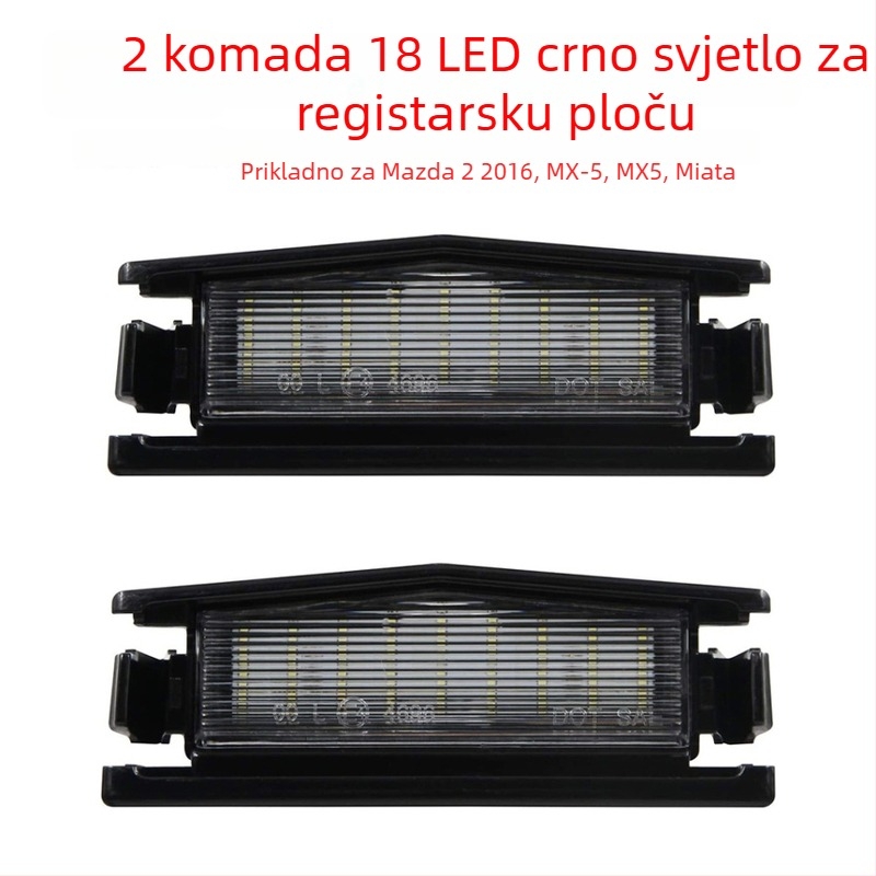 LED svjetlo registarske pločice za Mazda 2 2016 MX-5 Miata, 2 kom, ABS kućište, 12V