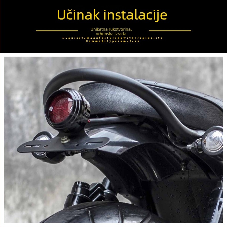 Zadnje svjetlo za motocikl - Retro LED okruglo svjetlo, 10W, 12V LED
