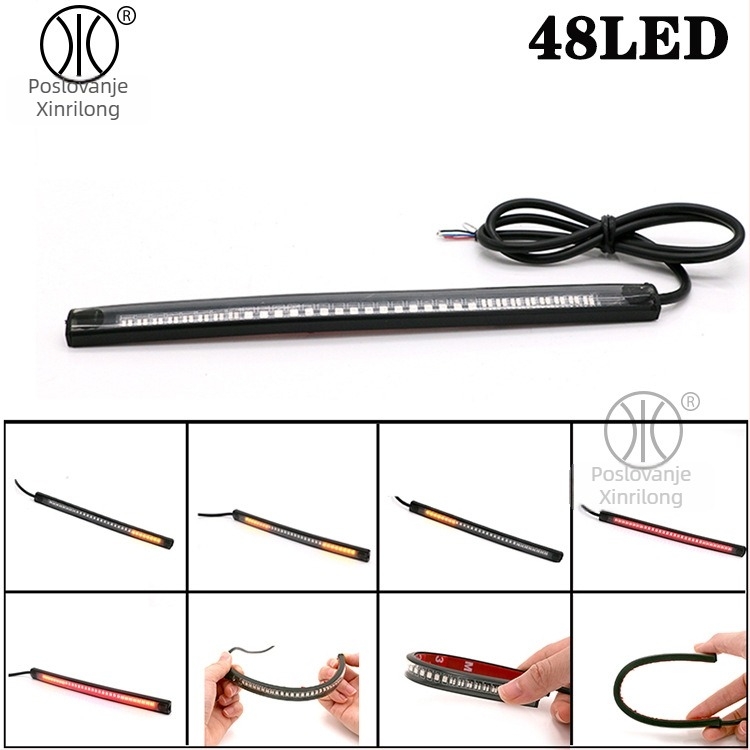 Motociklističko stražnje svjetlo XRL-168 s LED kočnicom i pokazivačem, 12V ABS