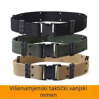 Najlonski taktički vanjski pojas s plastičnom kopčom, zatvaranje na gumb, širina 2-4 cm, ručno pleteni