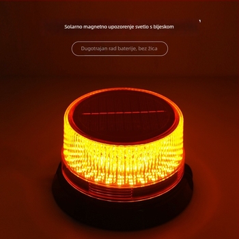 Upozoravajuće svjetlo na vozilu s solarnim napajanjem i magnetnim krovnim nosačem, model JSD07-1, 5V, 1.5W, za školske autobuse, inženjerska vozila, patrolna i prijevozna vozila