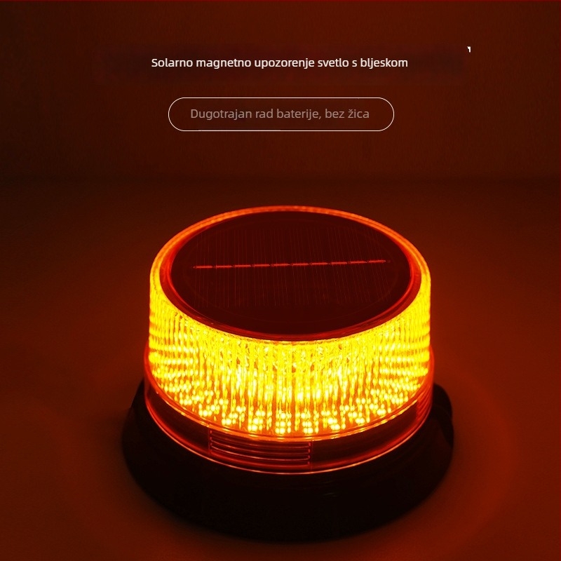 Upozoravajuće svjetlo na vozilu s solarnim napajanjem i magnetnim krovnim nosačem, model JSD07-1, 5V, 1.5W, za školske autobuse, inženjerska vozila, patrolna i prijevozna vozila