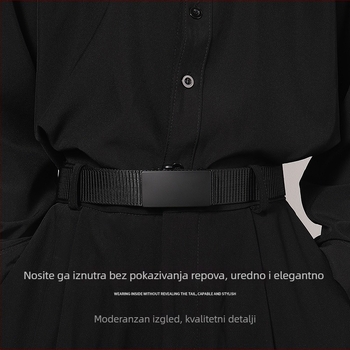 Najlonski platneni pojas s automatskom kopčom bez zubi, za muškarce, ležerni stil, moderno za mlade