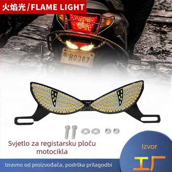 Svjetlo za registarsku pločicu motocikla sa vijcima – trokutasti polukružni treptajući dizajn demon očiju, univerzalni dekorativni dodatak za auto