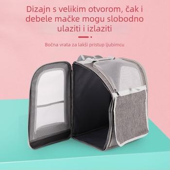 Ruksak za nošenje mačaka - Oxford materijal, kapacitet 43, sklopiv, prenosan, jednofarbni uzorak