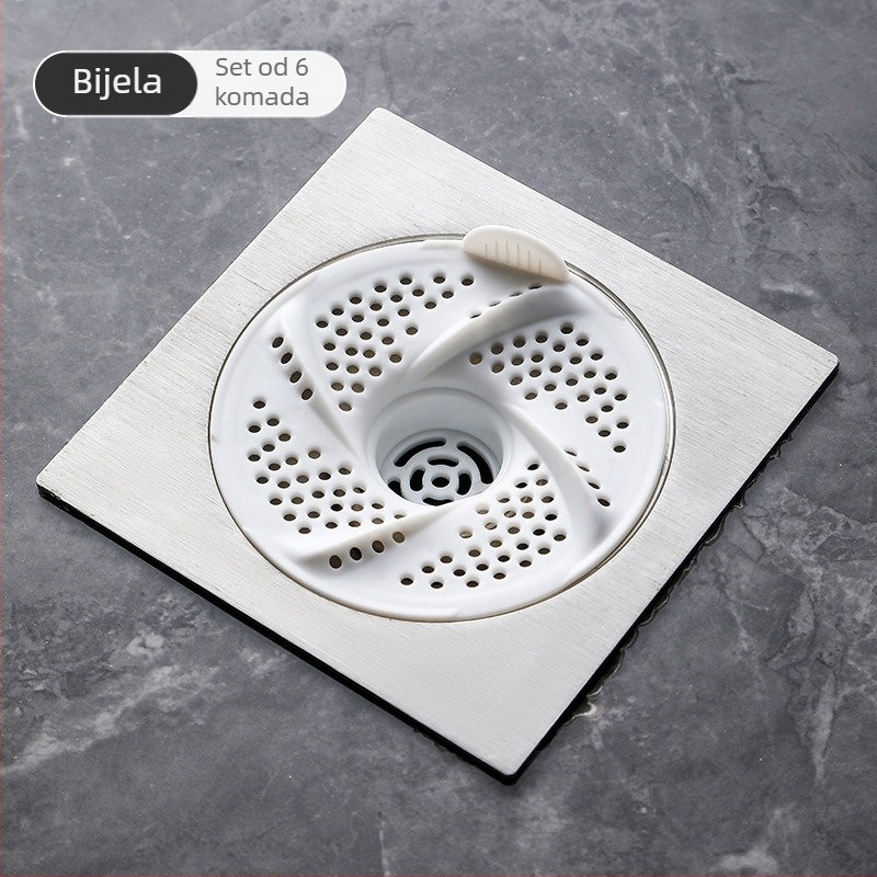 Filtrni poklopac odvodnog kanala u kupaonici s dizajnom vrtloga — za dlake, protiv začepljenja, protiv insekata