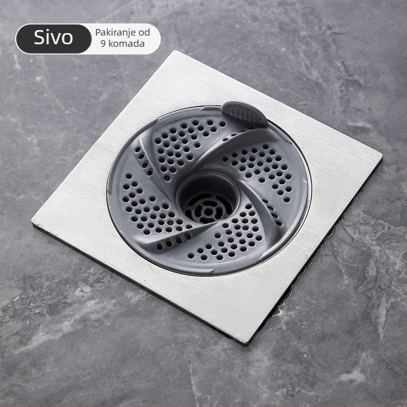 Filtrni poklopac odvodnog kanala u kupaonici s dizajnom vrtloga — za dlake, protiv začepljenja, protiv insekata