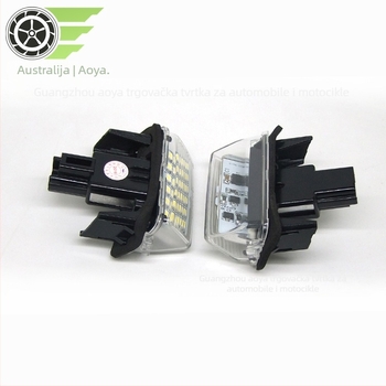 Svjetlo za registarsku pločicu za Toyota Yaris, Corolla, Camry — PC+plastika, 12V, 0,3W, LED 2835, vijek 50.000 h, kompatibilno s Corolla, Yaris, Camry, Prius, Vitz