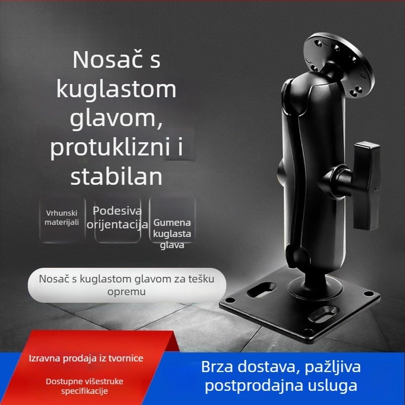 Držač za sonar za tešku opremu, baza s fiksnom kugličnom glavom, RAM spojno vodilo i proširenje kabine građevinskog vozila
