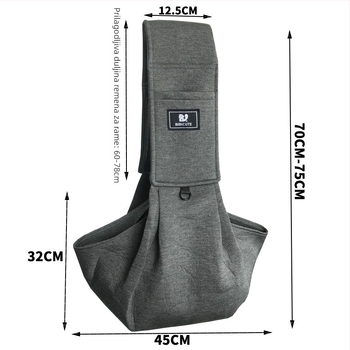 Torba za kućne ljubimce s crossbody remenom: jednobojni dizajn, poliestersko-pamučna smjesa, mekana konstrukcija (Materijal: poliestersko-pamut smjesa; Dizajn: jednobojan; Mekanost: mekana)