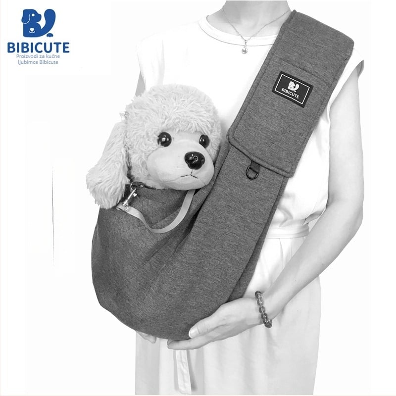 Torba za kućne ljubimce s crossbody remenom: jednobojni dizajn, poliestersko-pamučna smjesa, mekana konstrukcija (Materijal: poliestersko-pamut smjesa; Dizajn: jednobojan; Mekanost: mekana)