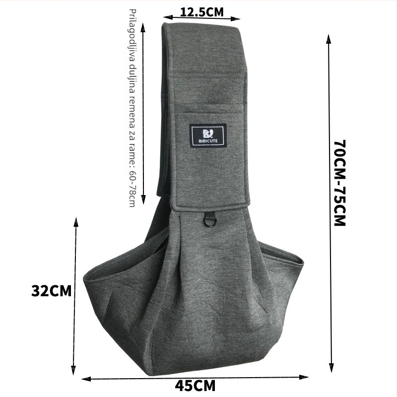 Torba za kućne ljubimce s crossbody remenom: jednobojni dizajn, poliestersko-pamučna smjesa, mekana konstrukcija (Materijal: poliestersko-pamut smjesa; Dizajn: jednobojan; Mekanost: mekana)