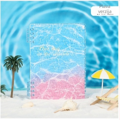 Bilježnica marke Happy belt, papirni omot, French-fold veza, stranice od sirove drvene pulpe, 50–100 stranica.
