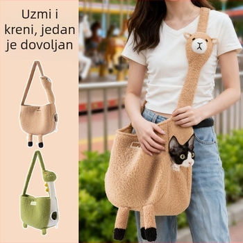 Torba za mačke - Hippie dog, podstava od ovčje vune s kompozitnom pjenom, kapacitet 5–7,5 kg, životinjski uzorak