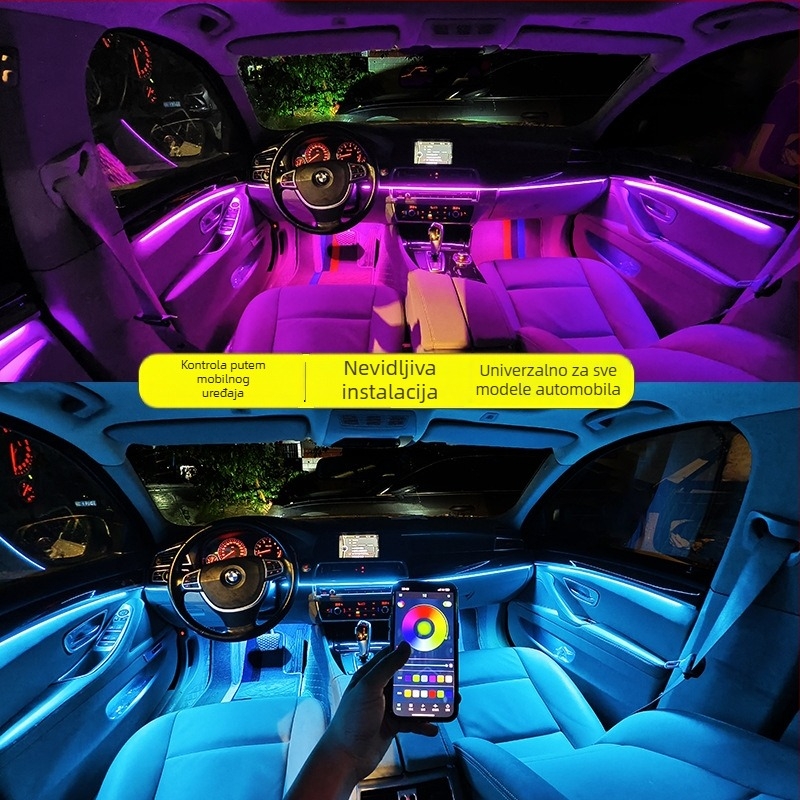 Stražnja automobilna svjetla s skrivenim akrilnim RGB unutarnjim ambijentalnim svjetlom, materijal akril LED, 12V, 5W, struja 0.3A, model One Drag Eighteen RGB