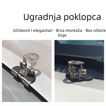 LED nosač za svjetlo na kaputu automobila s fiksnom proširenom bazom, neuništivi nosač, 1 LED