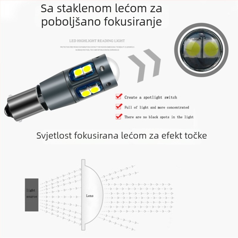 LED modul T10-3030-10SMD za vozila – LED izvor, 12V, 2.16W, 800 lm