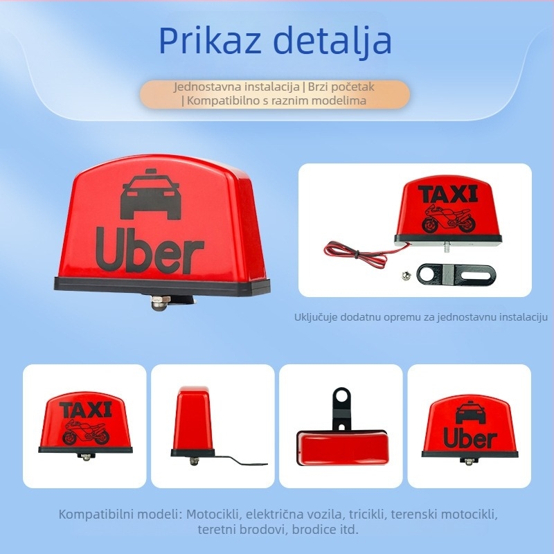Svjetlo za registarsku pločicu motocikla, 12V, 10W, model 1269, prilagodljiv tekst, plastično kućište