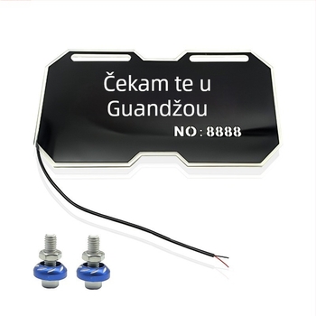 Stražnji okvir za registarsku pločicu sa svjetlom za motocikle i električna vozila, akril, model MKS-4432, snaga 1W, napajanje 5V
