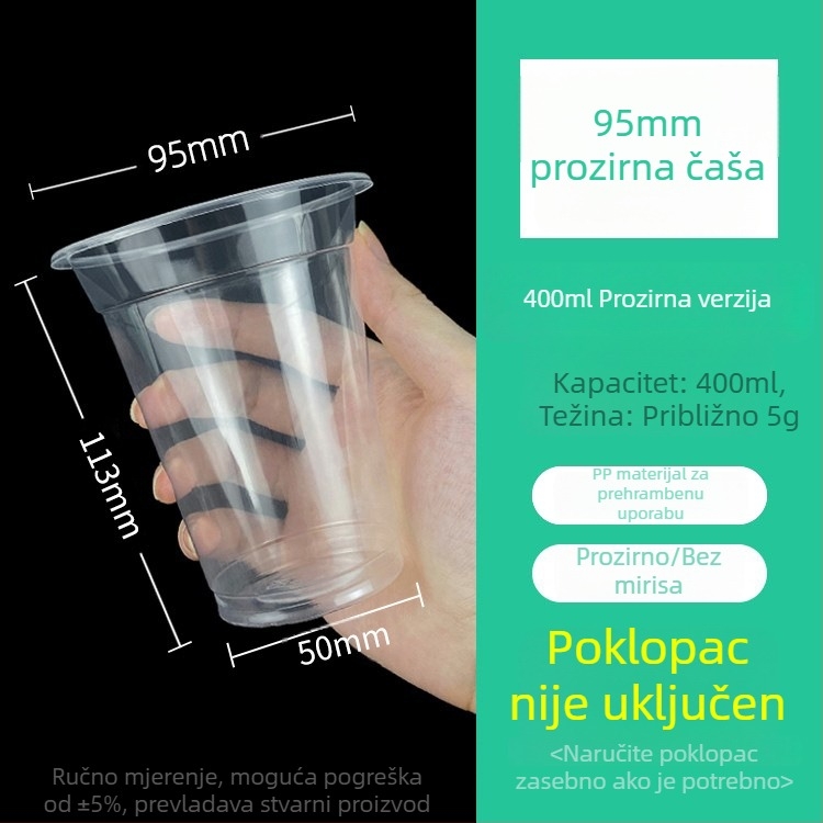 Jednokratna PP ovalna čaša, prilagodljiv uzorak, moguć prilagodbe, mikrovalna pećnica nije prikladna
