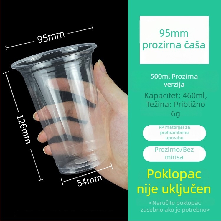 Jednokratna PP ovalna čaša, prilagodljiv uzorak, moguć prilagodbe, mikrovalna pećnica nije prikladna