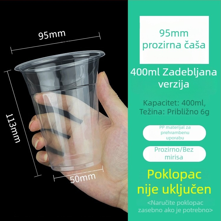 Jednokratna PP ovalna čaša, prilagodljiv uzorak, moguć prilagodbe, mikrovalna pećnica nije prikladna