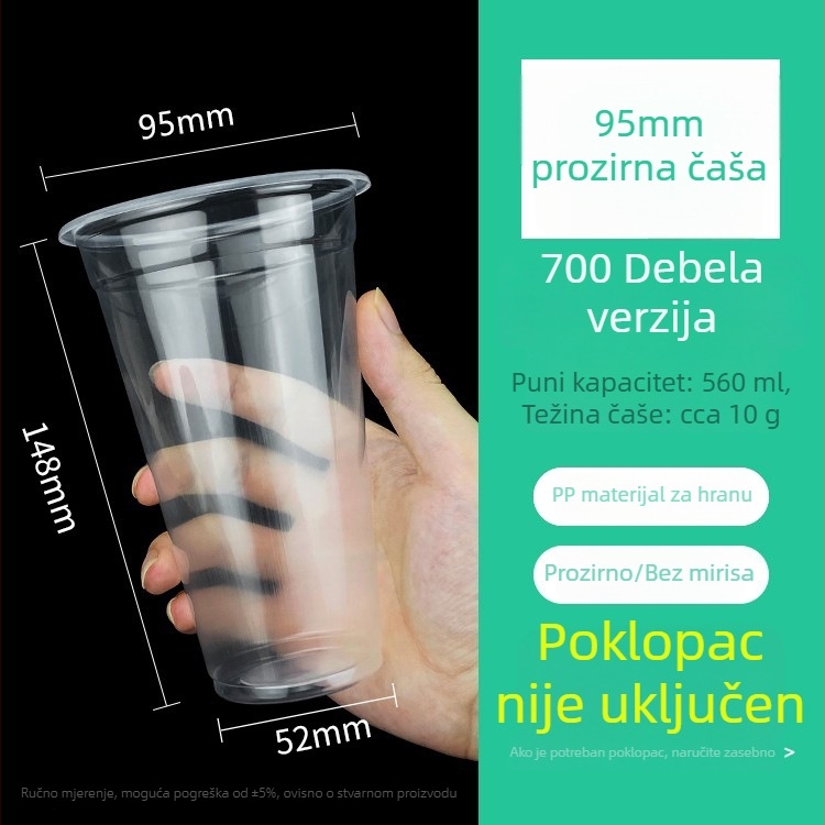 Jednokratna PP ovalna čaša, prilagodljiv uzorak, moguć prilagodbe, mikrovalna pećnica nije prikladna