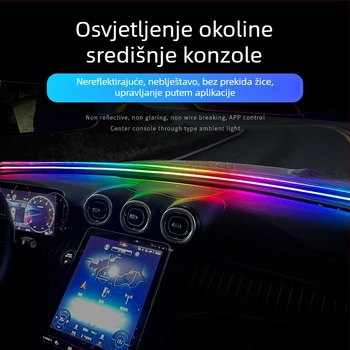 Univerzalna automobilska LED ambijentalna rasvjeta za ploču mjenjača i prednje staklo, USB napajanje, upravljanje putem aplikacije, model S07
