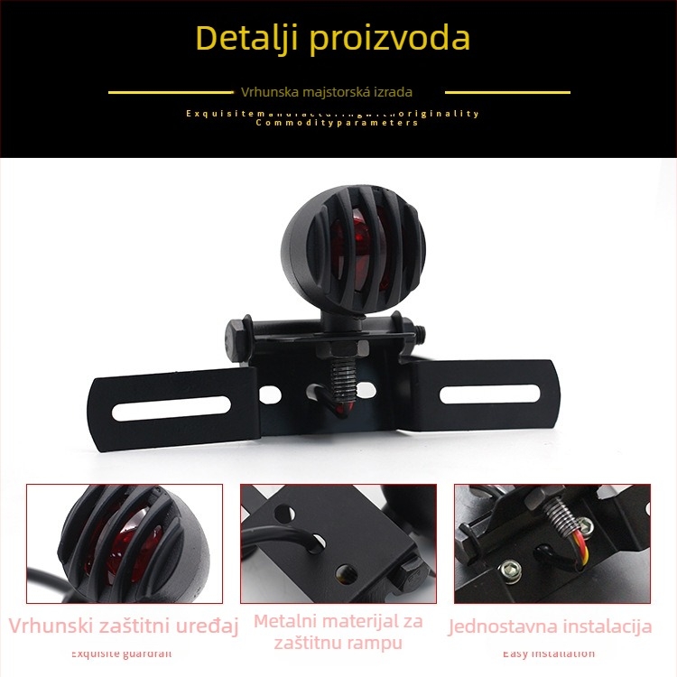 LED metalna stražnja svjetla za Harley motocikl, 12V, 5W, vijek trajanja 30 000 h