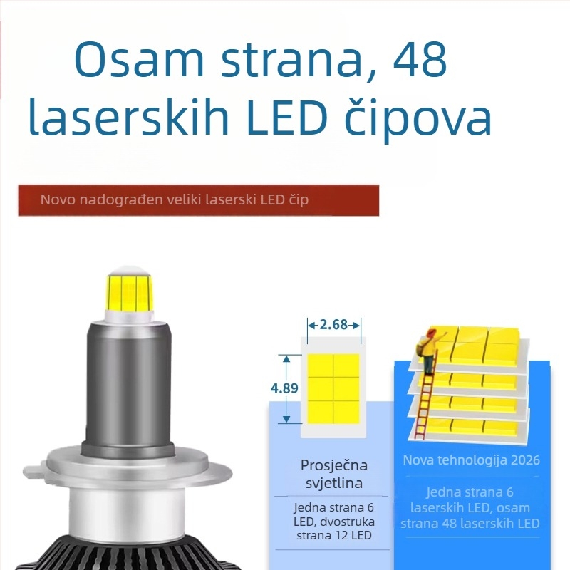 LED automobilska svjetla s 360° osvjetljenjem, aluminijsko kućište, 75W, 12V, IP68, 8000 lm, Model X8
