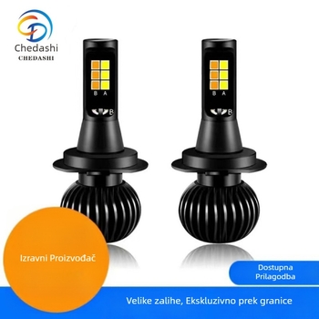 Dvobojna LED magl lampa za automobil, kompatibilna s H1/H3/H4/H7/H8/H11/9006/880, 20W, 12-24V, 720 lm, 50.000 h, aluminijsko kućište