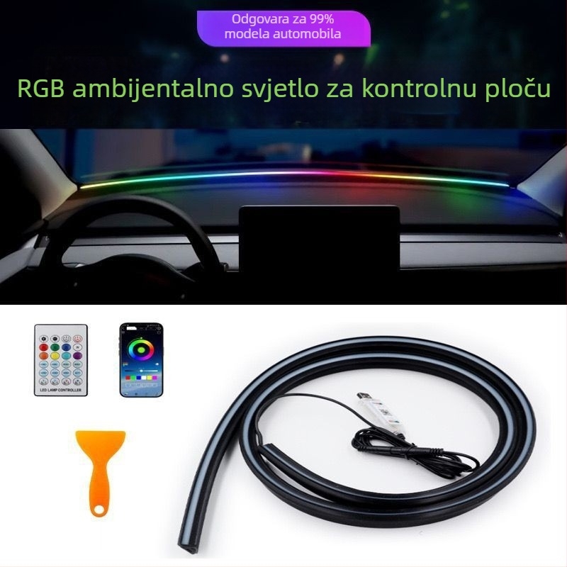 Nova USB automobilska ambijentalna svjetlost za instrument ploču – omotavajući LED silikon svjetlo za vjetrobransko staklo