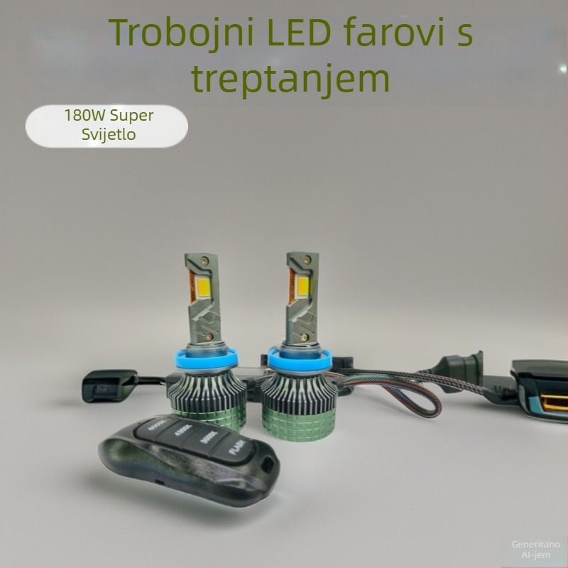 Automobilske LED lampe prednjih svjetala s IP68 zaštitom, 12V, 180W, 58.000 lm, kompatibilne s H1/H7/H4/H11 9005/9006/9012/D2H.