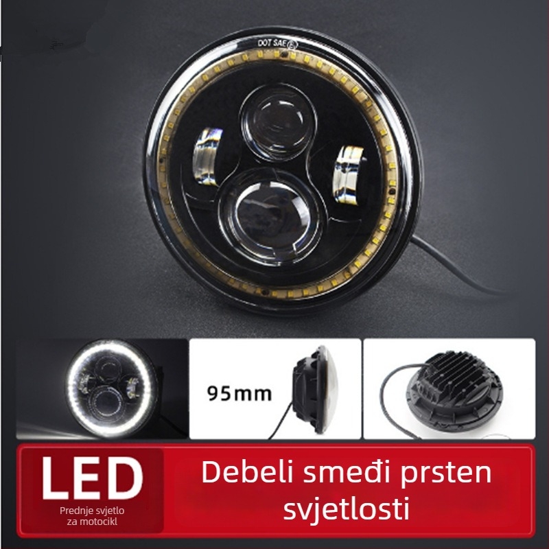 HYML LED prednje svjetlo s anđelovim očima za Wrangler i Harley off-road vozila, kućište od PC+ aluminija, napajanje 10-60V, IP67, vijek trajanja 30.000 sati