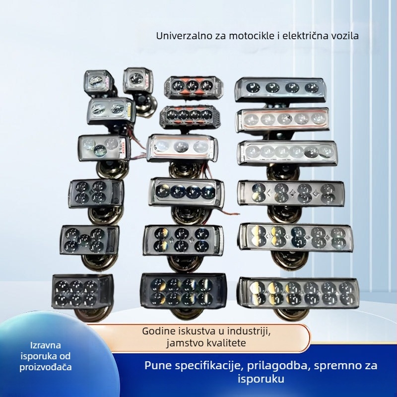 LED radna svjetla za motocikle i električna vozila - odliven aluminij, IP65, 12W, 100–110 lm, 12–80 V