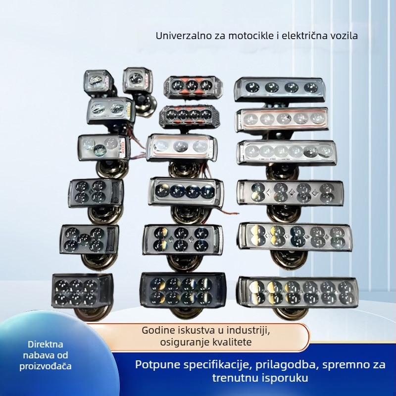 LED radna svjetla za motocikle i električna vozila - odliven aluminij, IP65, 12W, 100–110 lm, 12–80 V