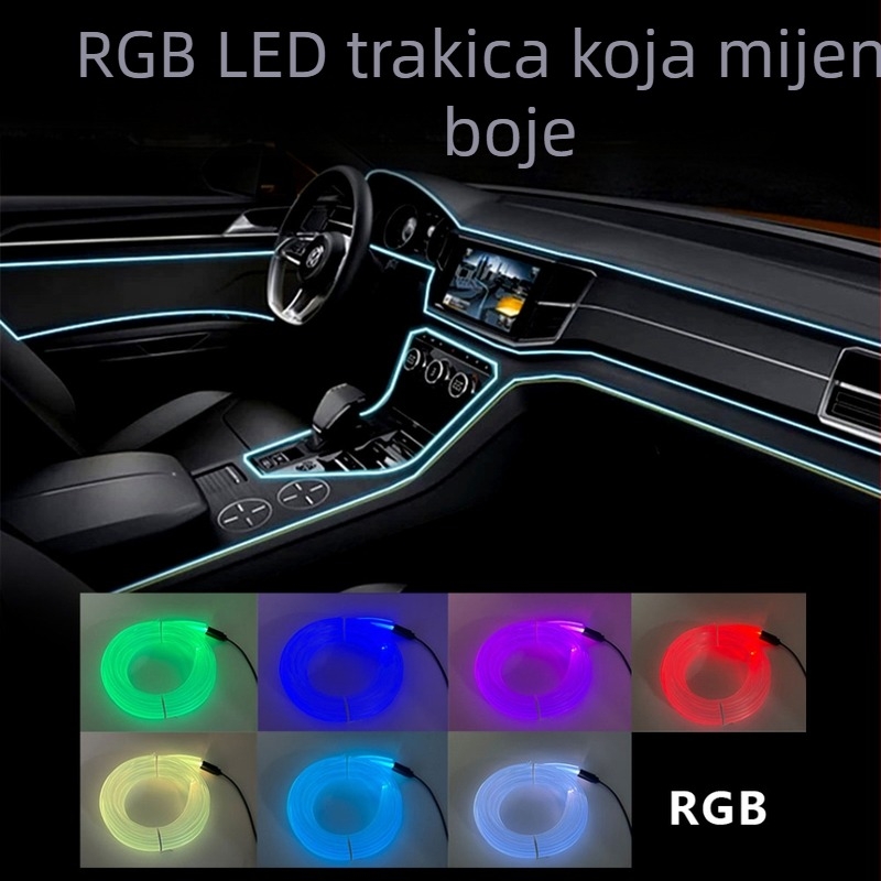LED trak za ambijentalno osvjetljenje unutrašnjosti automobila, ugrađena instalacija, 3W, 12V DC, struja 0,3A