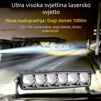 LED far automobila s laserskim kanonom – šest LED-ova, 12–72V, montaža na prednji branik vijcima, kompatibilan s automobilom i kamionom