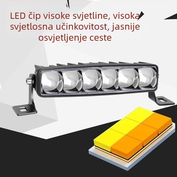 LED far automobila s laserskim kanonom – šest LED-ova, 12–72V, montaža na prednji branik vijcima, kompatibilan s automobilom i kamionom