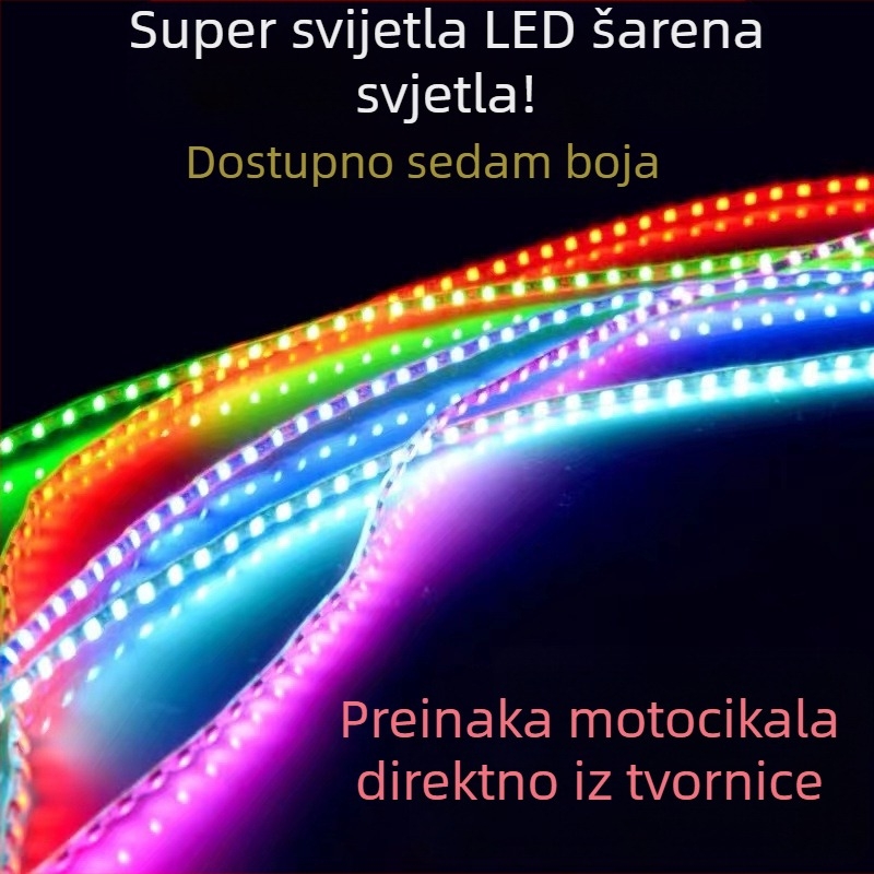12V LED dekorativna traka za skuter s učinkom duhog plamena, učinkom vodnog toka i fleksibilnom LED trakom