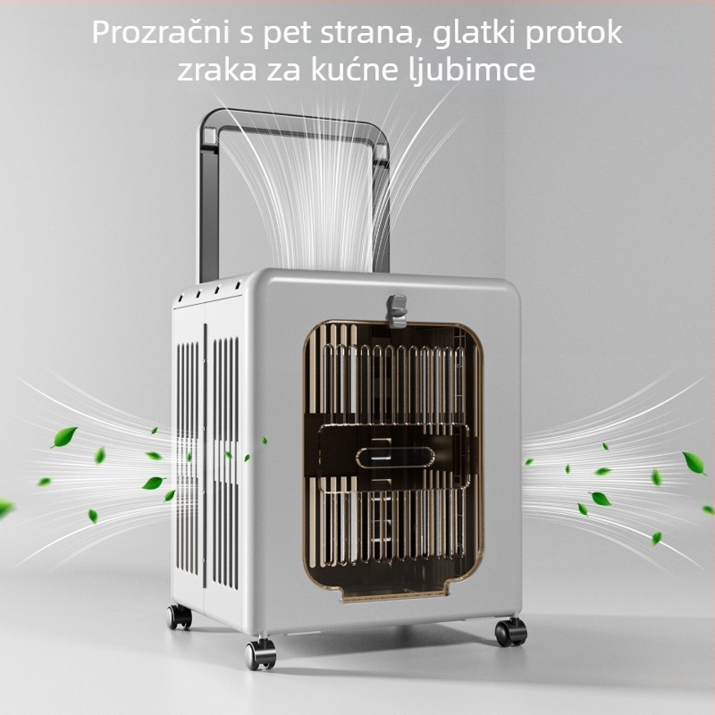 Torba za kućne ljubimce s kotačićima za prijevoz mačaka, sklopiva, prozračna plastična torba, kapacitet 18, za težinu 3–5 kg